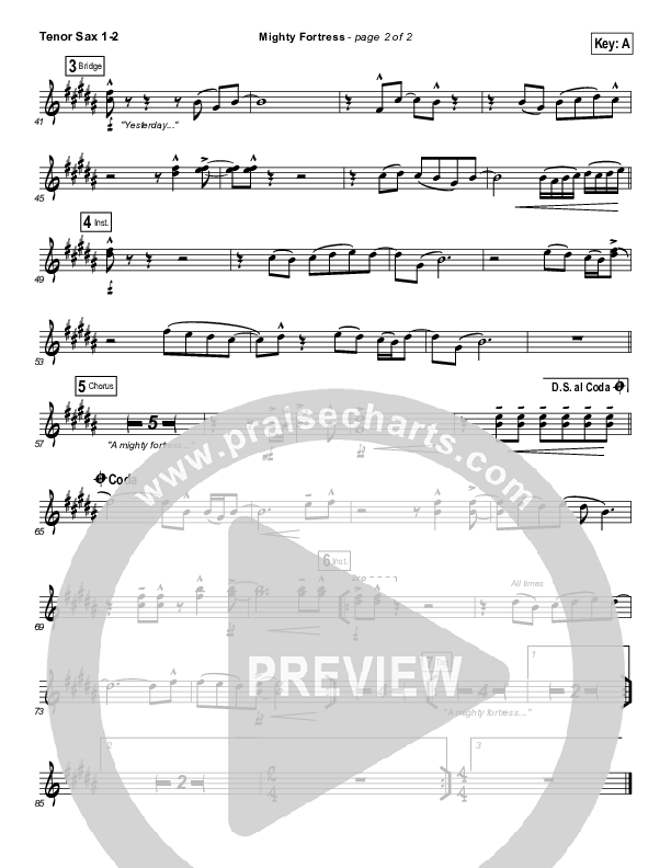 Mighty Fortress Tenor Sax 1/2 (Paul Baloche)