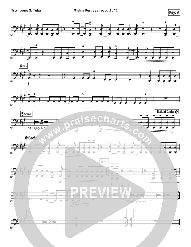 Mighty Fortress Trombone 3/Tuba (Paul Baloche)