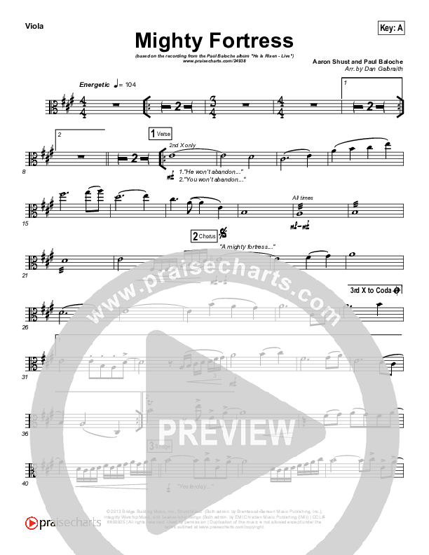 Mighty Fortress Viola (Paul Baloche)