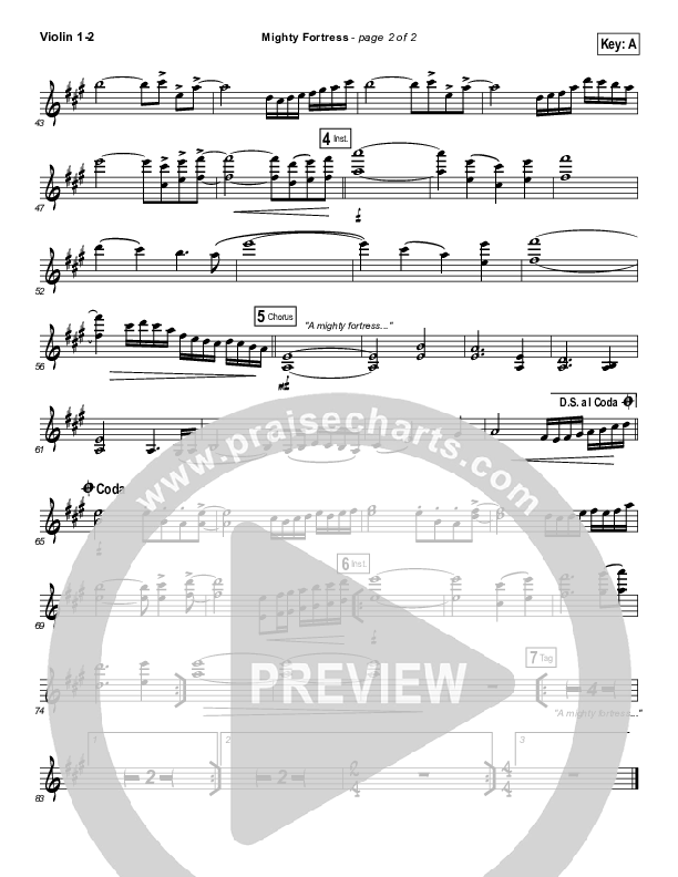 Mighty Fortress Violin 1/2 (Paul Baloche)