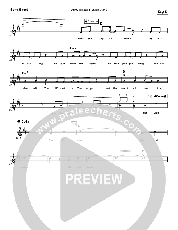 Our God Saves Lead (SAT) (Paul Baloche)