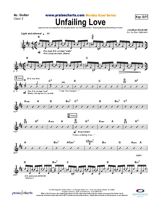 Unfailing Love Acoustic Guitar (Bethany Music / Jonathan Stockstill)