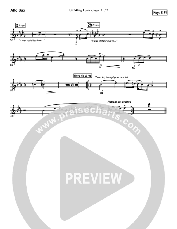 Unfailing Love Alto Sax (Bethany Music / Jonathan Stockstill)