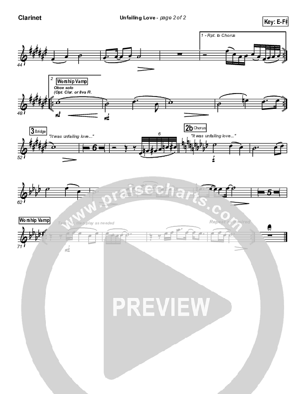 Unfailing Love Clarinet (Bethany Music / Jonathan Stockstill)