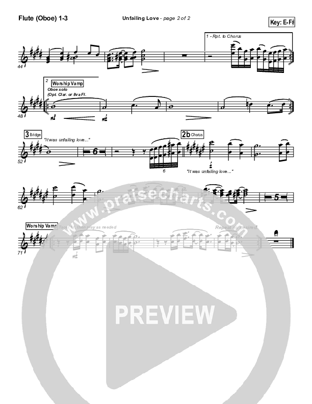 Unfailing Love Flute/Oboe 1/2/3 (Bethany Music / Jonathan Stockstill)