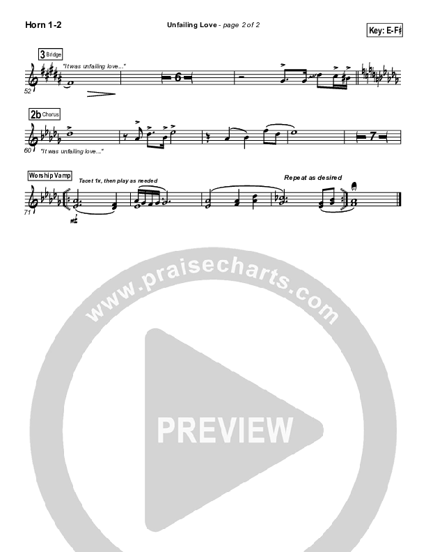 Unfailing Love French Horn 1/2 (Bethany Music / Jonathan Stockstill)