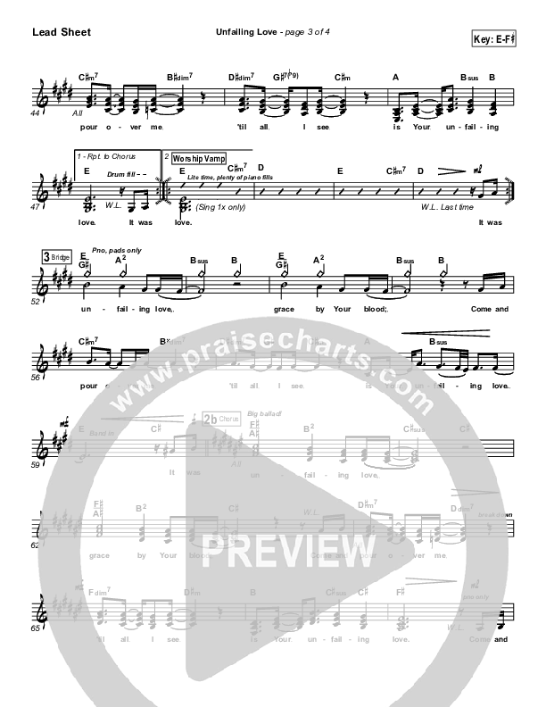 Unfailing Love Lead Sheet (Bethany Music / Jonathan Stockstill)