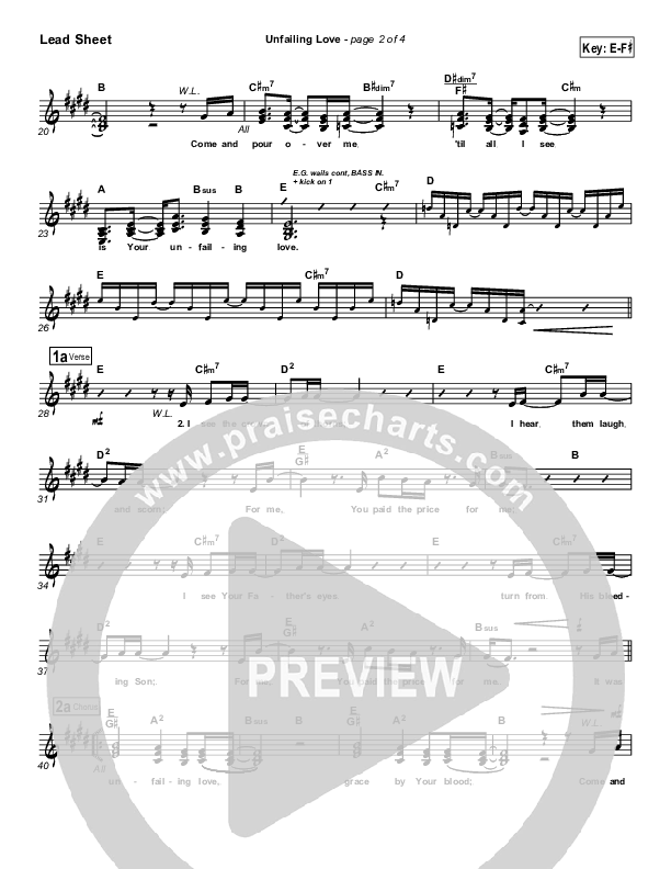 Unfailing Love Lead Sheet (SAT) (Bethany Music / Jonathan Stockstill)