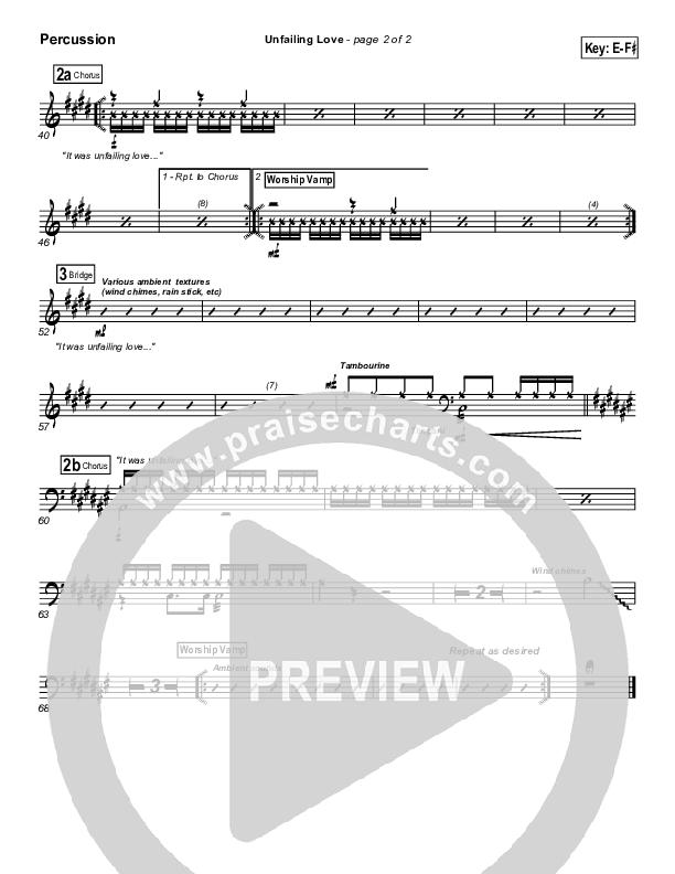 Unfailing Love Percussion (Bethany Music / Jonathan Stockstill)