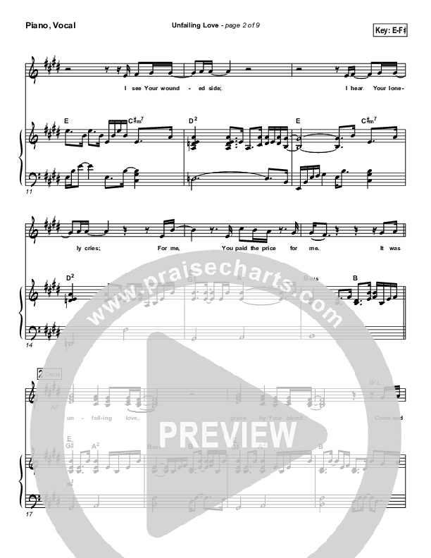 Unfailing Love Piano/Vocal & Lead (Bethany Music / Jonathan Stockstill)