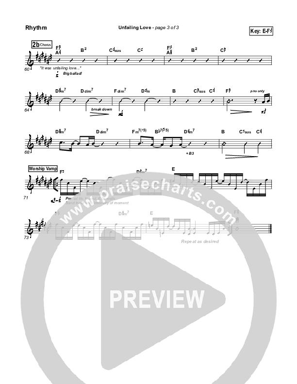 Unfailing Love Rhythm Chart (Bethany Music / Jonathan Stockstill)