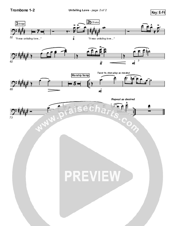 Unfailing Love Trombone 1/2 (Bethany Music / Jonathan Stockstill)