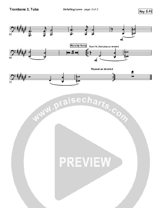Unfailing Love Trombone 3/Tuba (Bethany Music / Jonathan Stockstill)