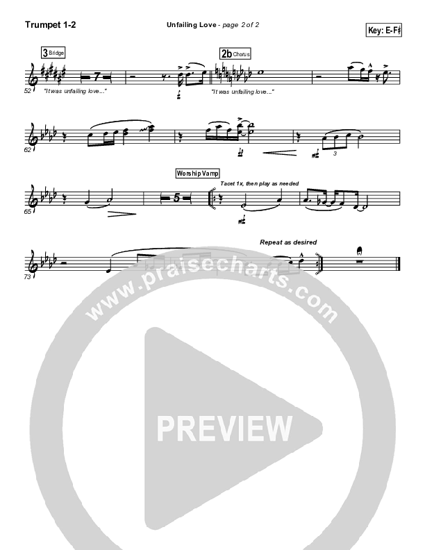 Unfailing Love Trumpet 1,2 (Bethany Music / Jonathan Stockstill)