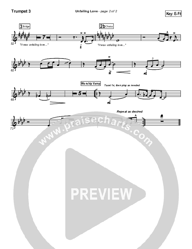 Unfailing Love Trumpet 3 (Bethany Music / Jonathan Stockstill)