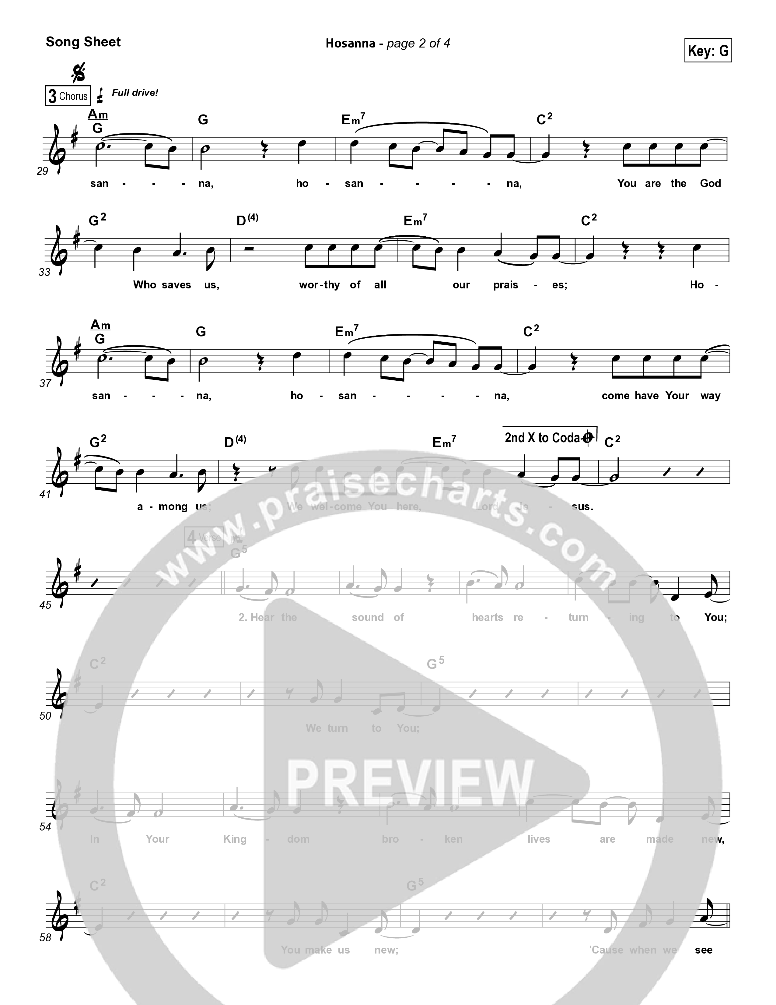 Hosanna (Praise Is Rising) Lead Sheet (SAT) (Paul Baloche)
