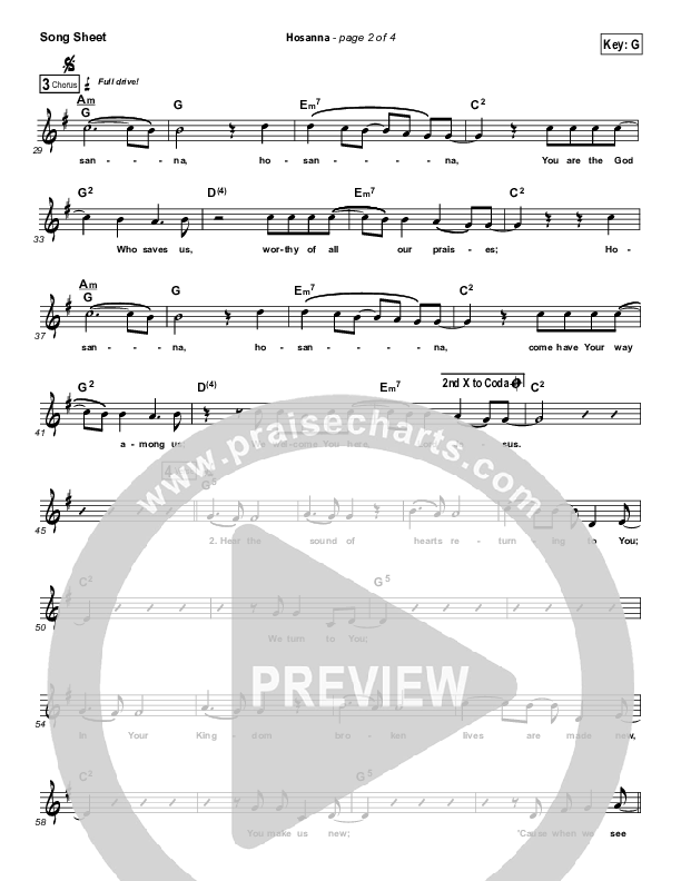 Hosanna (Praise Is Rising) sheet music for voice, piano or guitar