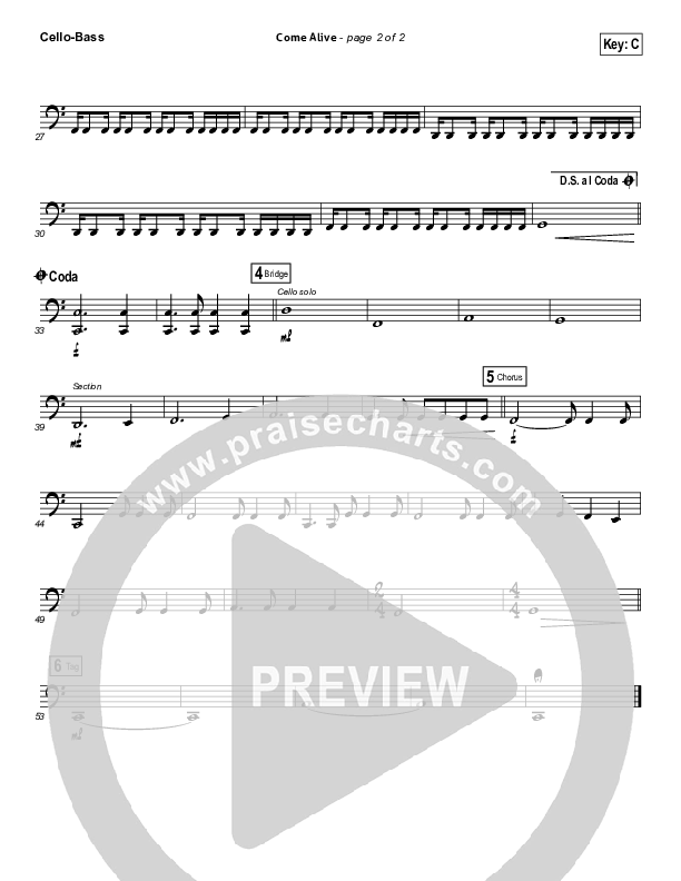 Come Alive (Dry Bones) Cello/Bass (Lauren Daigle)