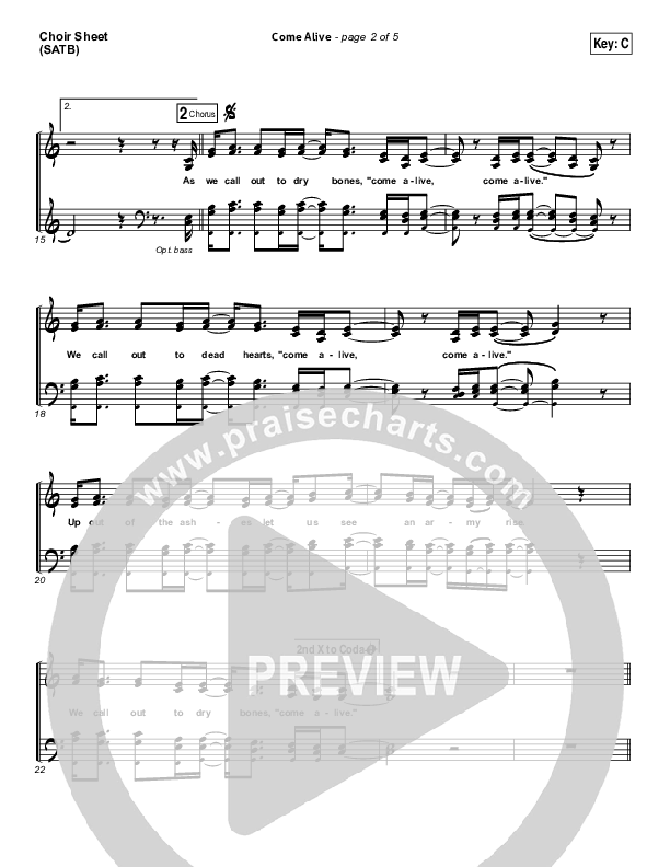 Come Alive (Dry Bones) Choir Sheet (SATB) (Lauren Daigle)