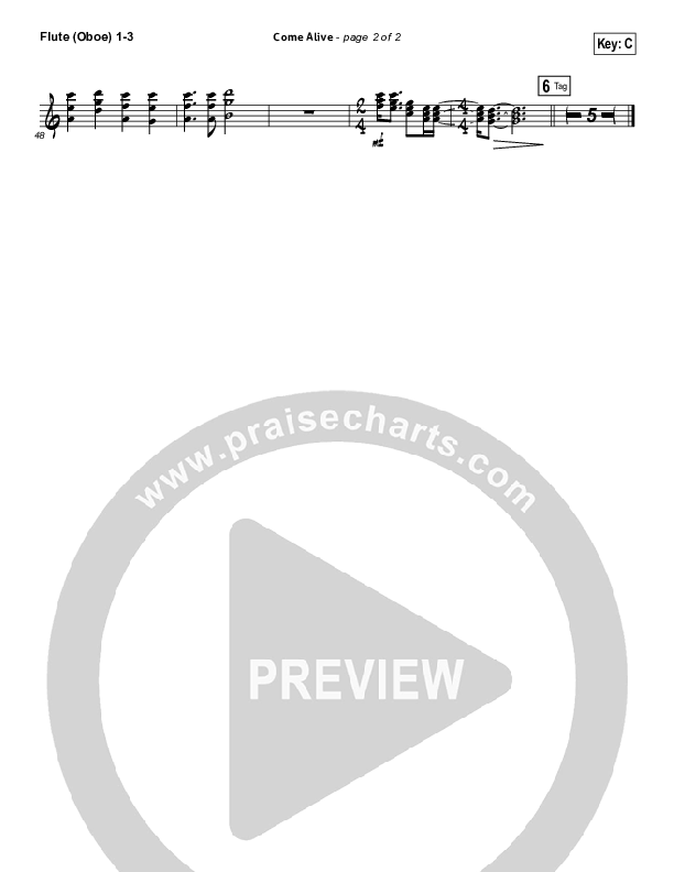 Come Alive (Dry Bones) Flute/Oboe 1/2/3 (Lauren Daigle)