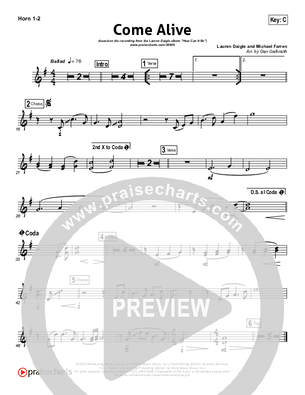 Come Alive (Dry Bones) Brass Pack (Lauren Daigle)