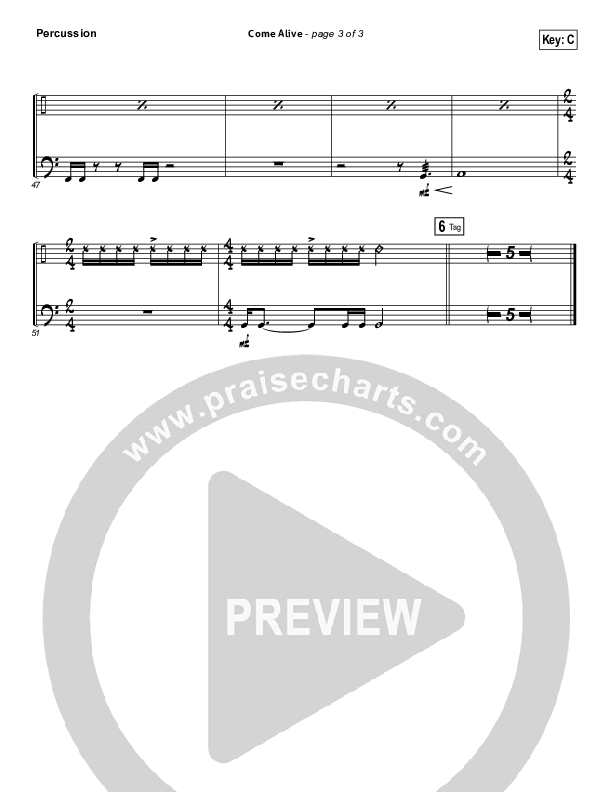 Come Alive (Dry Bones) Percussion (Lauren Daigle)