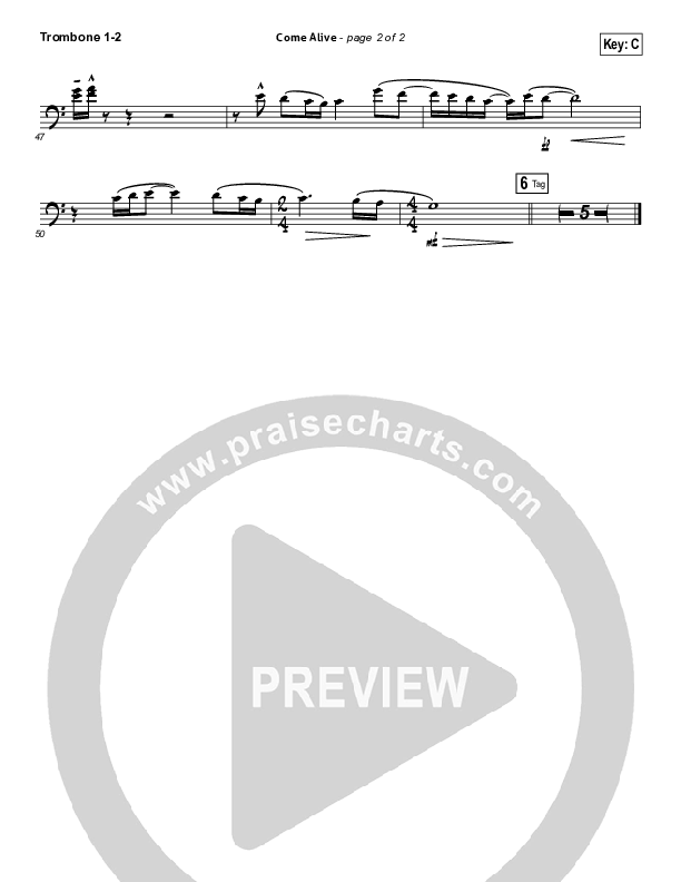 Come Alive (Dry Bones) Trombone 1/2 (Lauren Daigle)