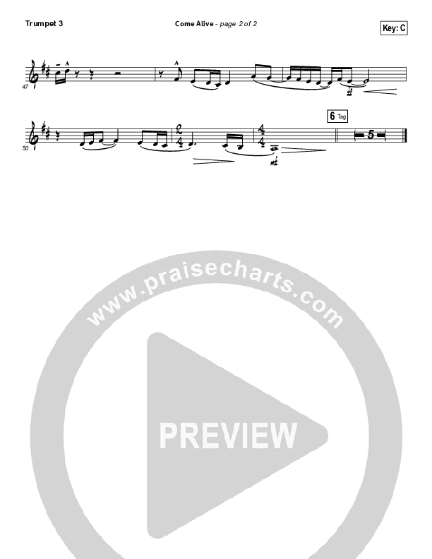 Come Alive (Dry Bones) Trumpet 3 (Lauren Daigle)