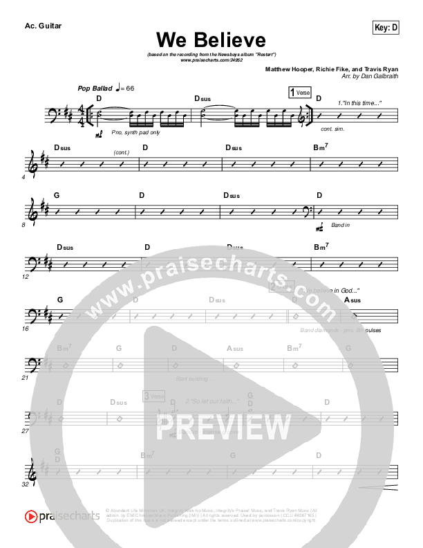 We Believe Acoustic Guitar (Newsboys)