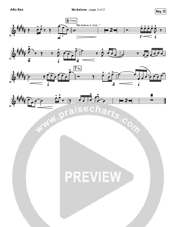 We Believe Alto Sax (Newsboys)