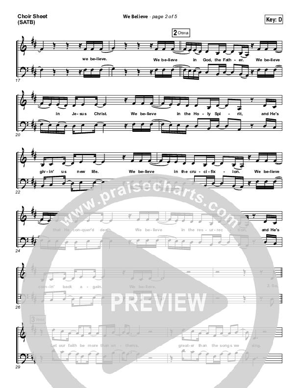 We Believe Choir Sheet (SATB) (Newsboys)