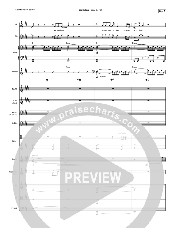 We Believe Conductor's Score (Newsboys)