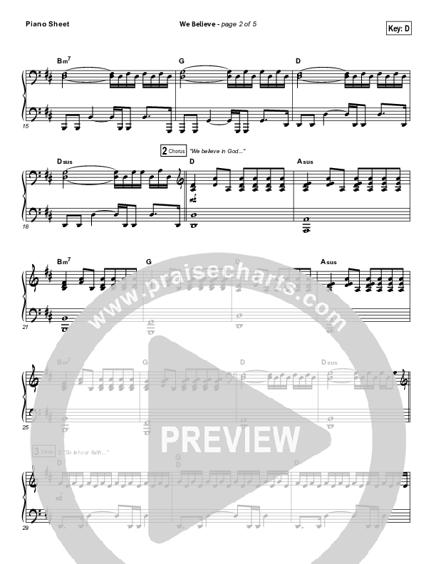 We Believe Piano Sheet (Newsboys)