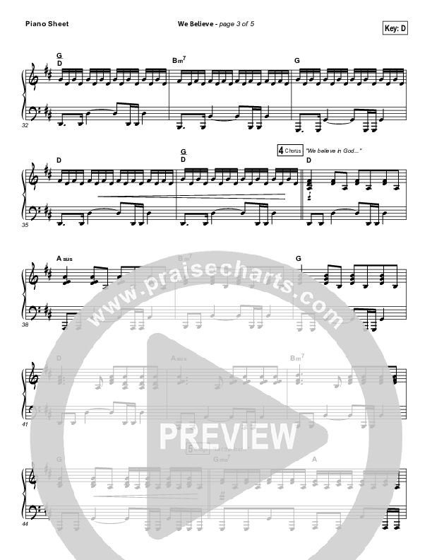 We Believe Piano Sheet (Newsboys)