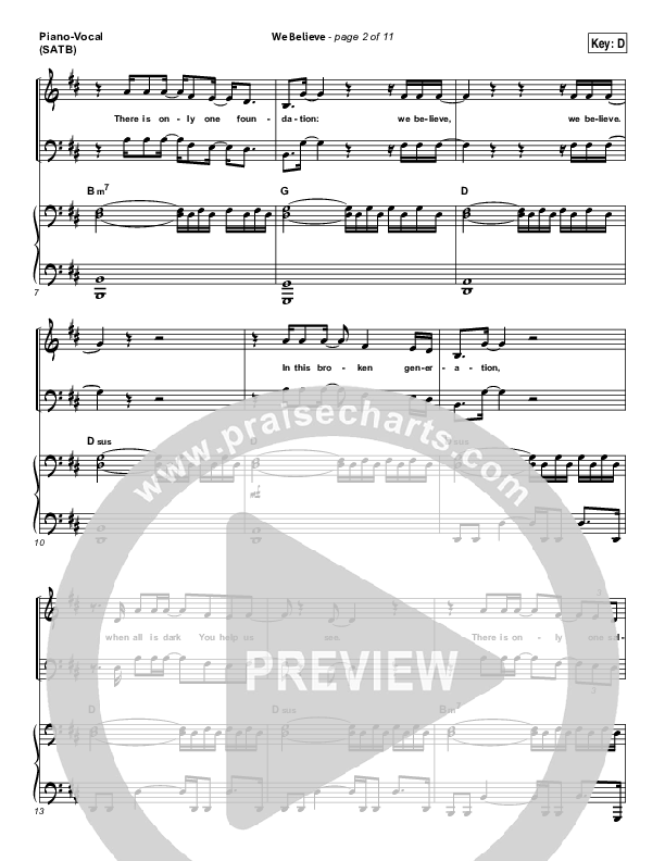 We Believe Piano/Vocal (SATB) (Newsboys)