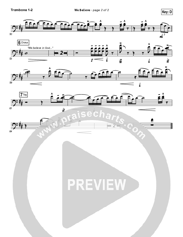 We Believe Trombone 1/2 (Newsboys)