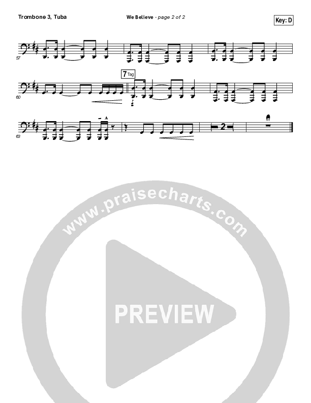 We Believe Trombone 3/Tuba (Newsboys)
