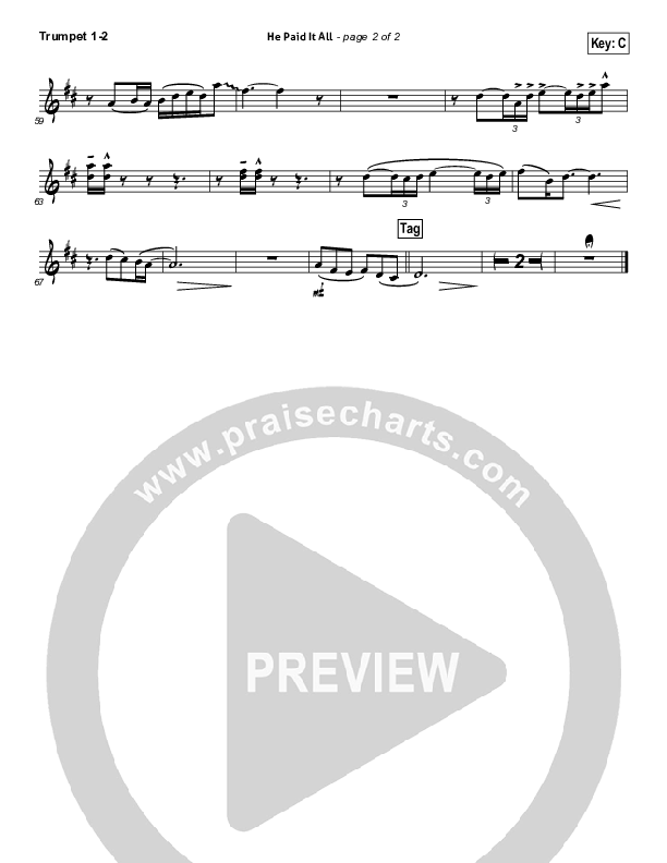 He Paid It All Trumpet 1,2 (Brandon Heath)