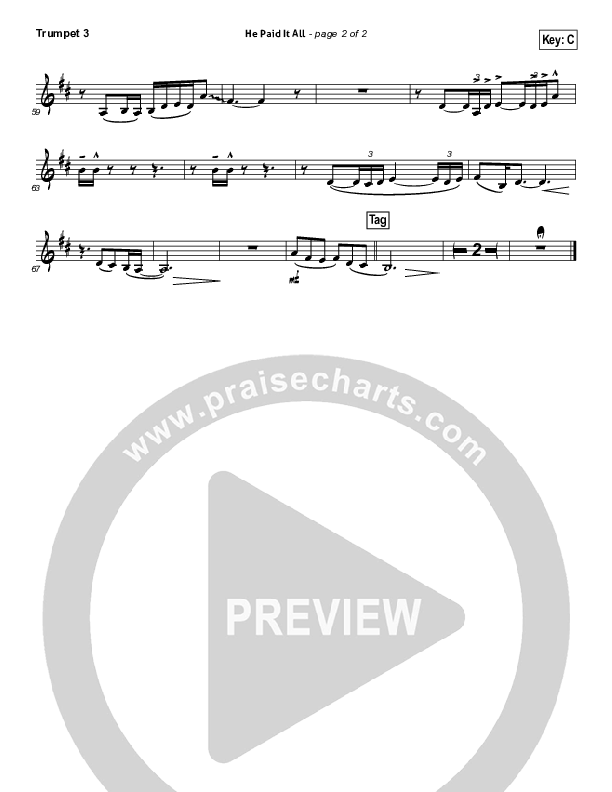 He Paid It All Trumpet 3 (Brandon Heath)