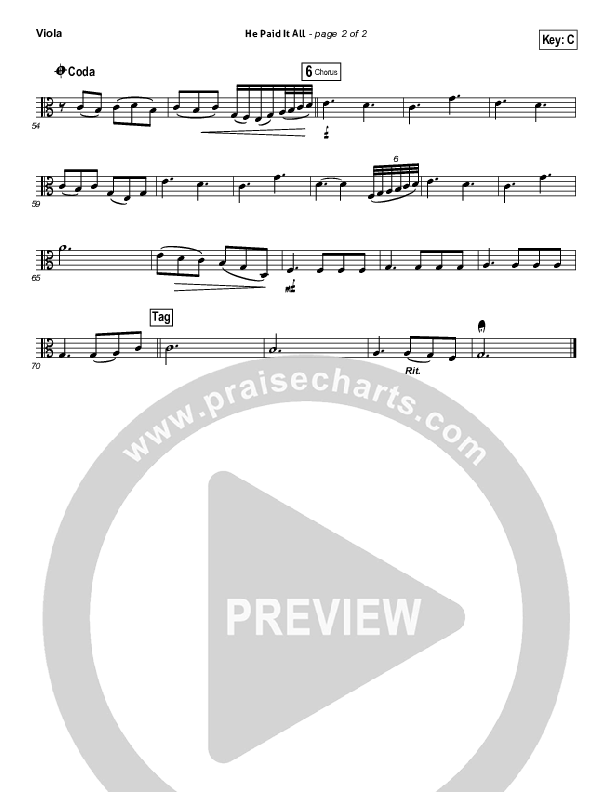 He Paid It All Viola (Brandon Heath)