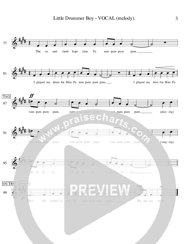 Little Drummer Boy (Ensemble) Choir Sheet (Ric Flauding)