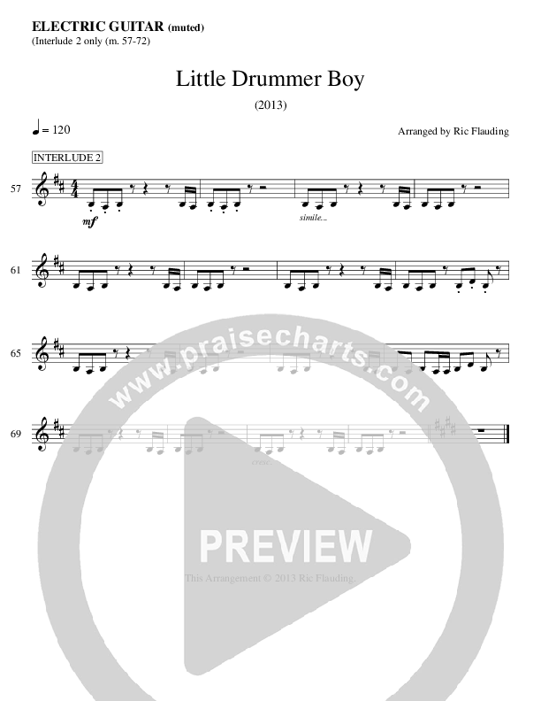 Little Drummer Boy (Ensemble) Electric Guitar (Ric Flauding)