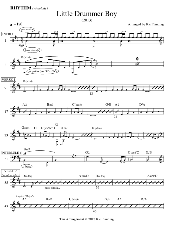 Little Drummer Boy (Ensemble) Rhythm/Melody (Ric Flauding)