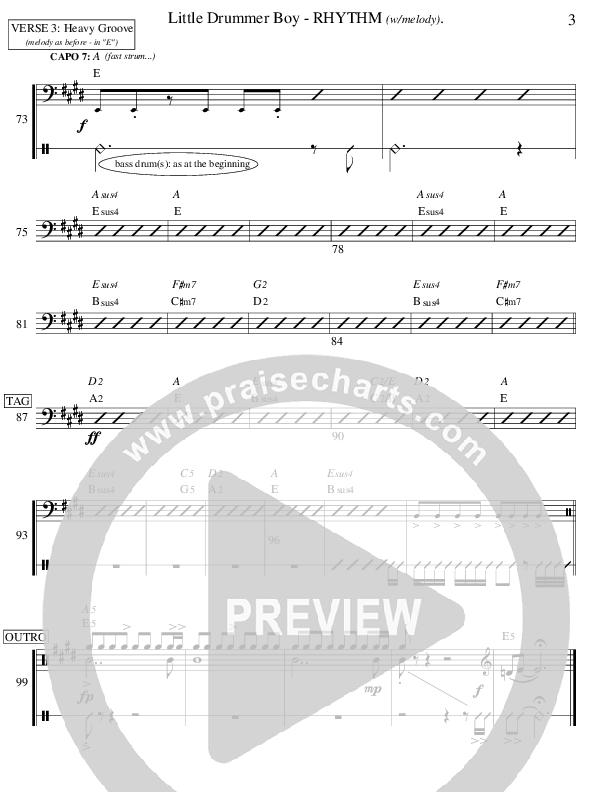 Little Drummer Boy (Ensemble) Rhythm/Melody (Ric Flauding)