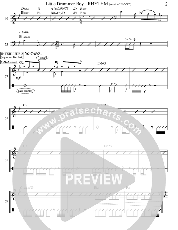 Little Drummer Boy (Ensemble) Rhythm Chart (Ric Flauding)