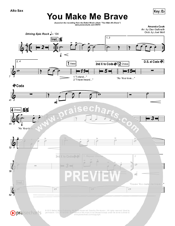 You Make Me Brave Alto Sax (Amanda Lindsey Cook / Bethel Music)