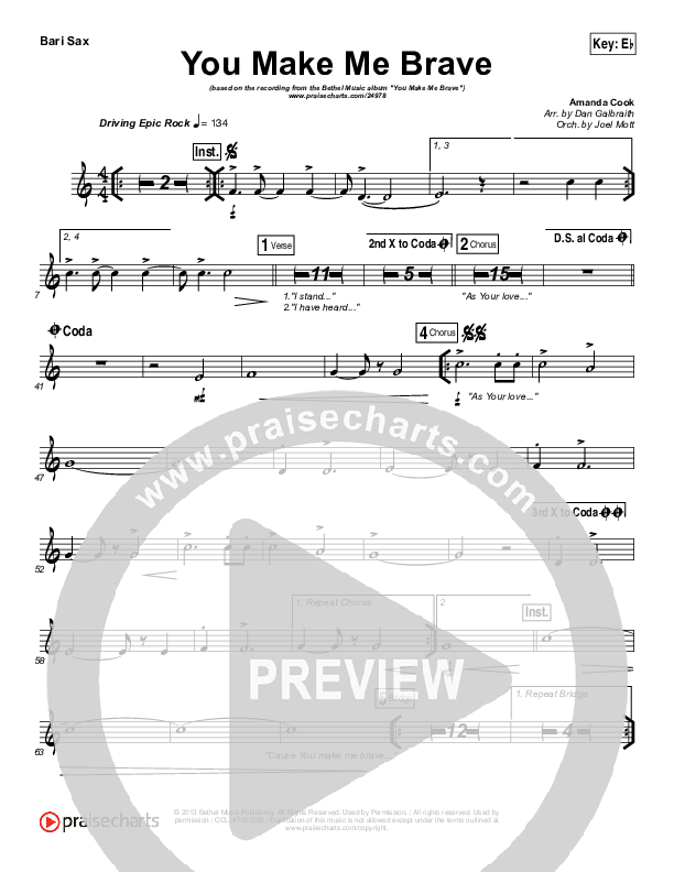 You Make Me Brave Bari Sax (Amanda Lindsey Cook / Bethel Music)