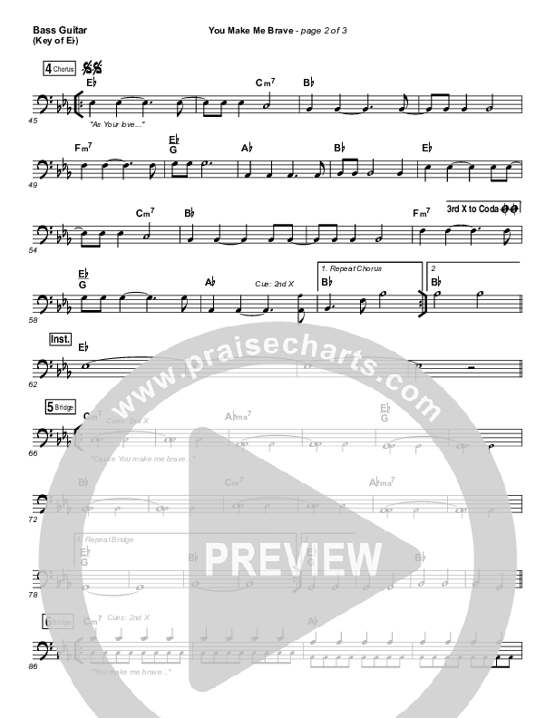 You Make Me Brave Bass Guitar (Amanda Lindsey Cook / Bethel Music)