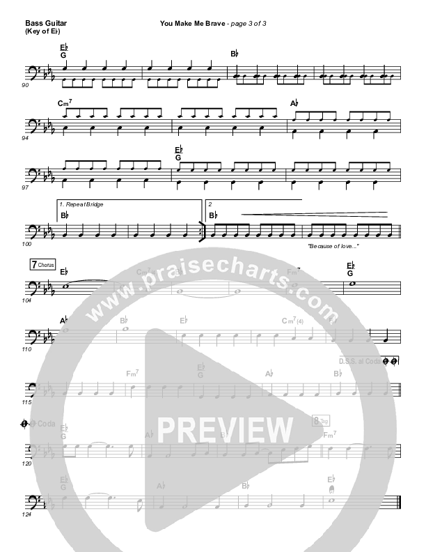 You Make Me Brave Bass Guitar (Amanda Lindsey Cook / Bethel Music)