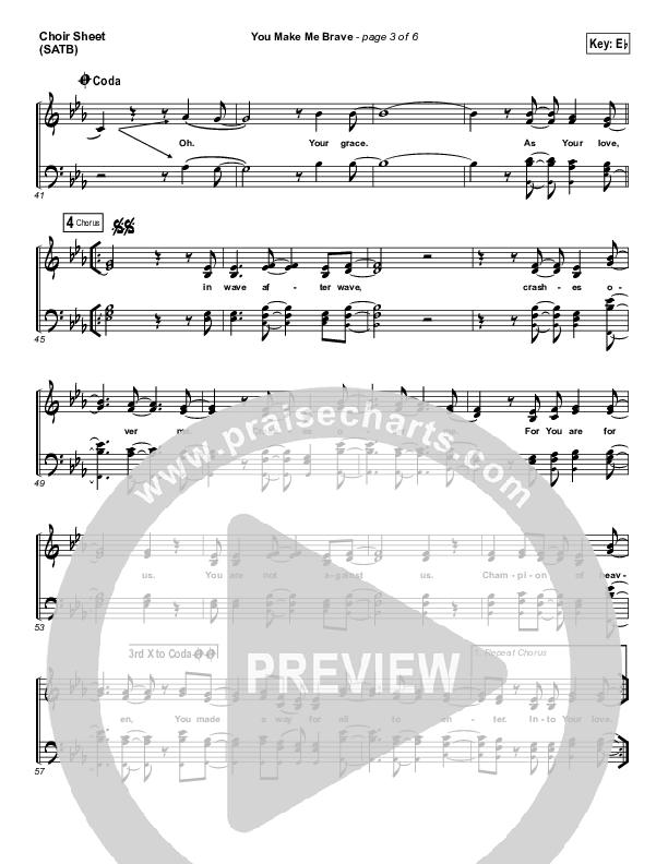 You Make Me Brave Choir Vocals (SATB) (Amanda Lindsey Cook / Bethel Music)